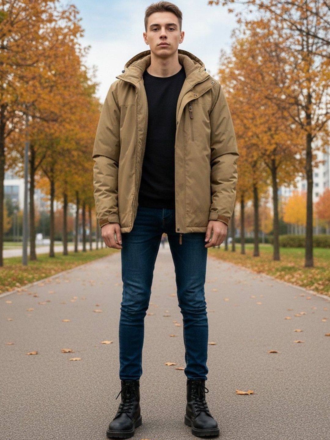 Mast & Harbour Faux Fur Trim Hooded Tailored Jacket