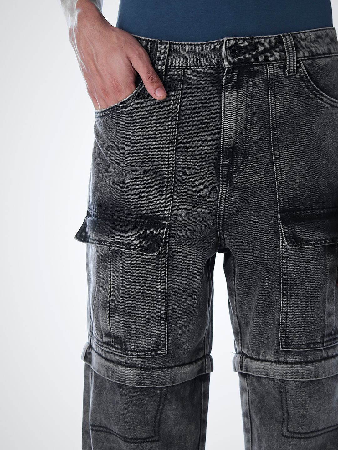 Wide Leg High-Rise Heavy Fade Stretchable Jeans