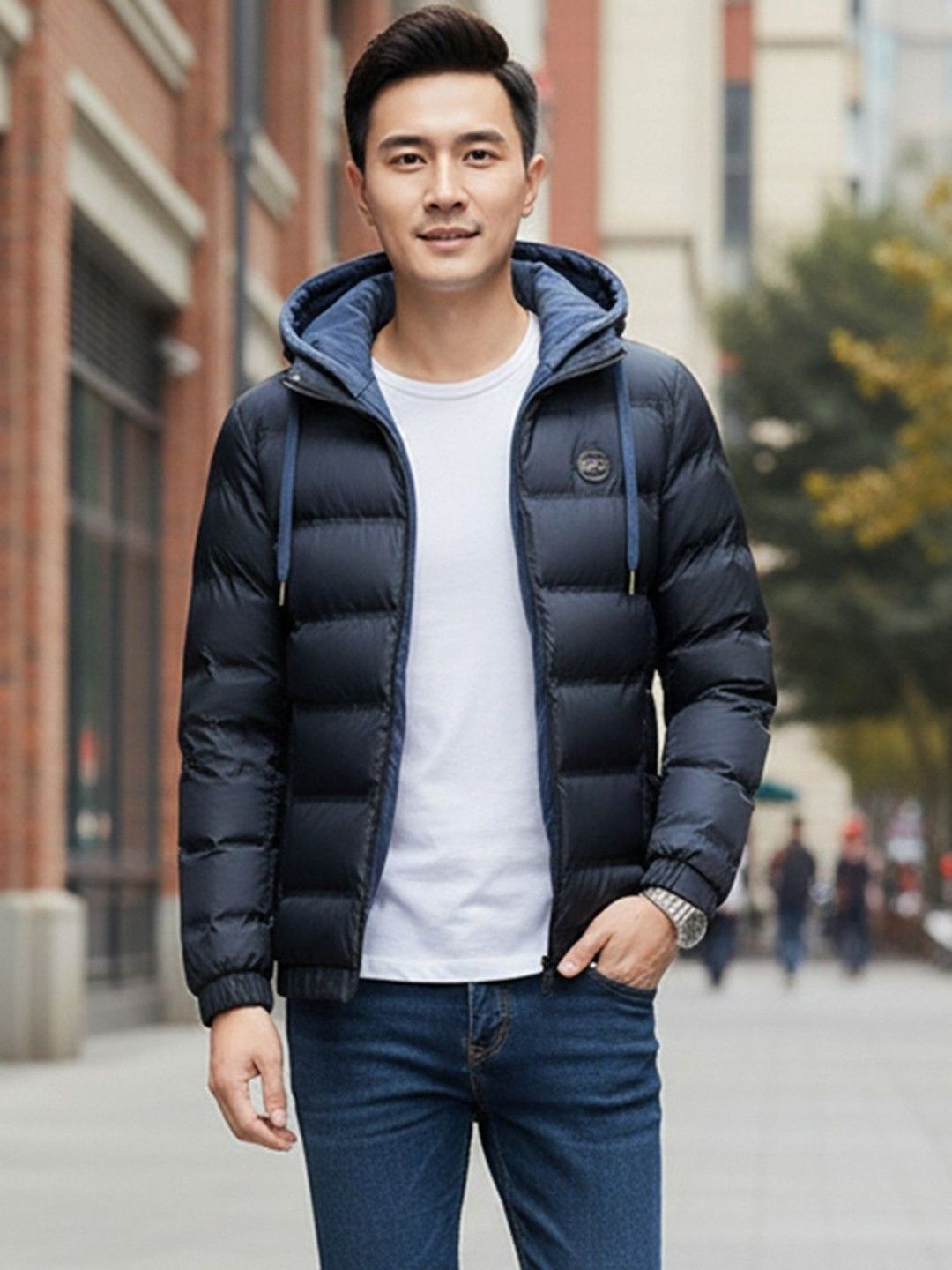 Mast & Harbour Men Puffer Jacket with Patchwork
