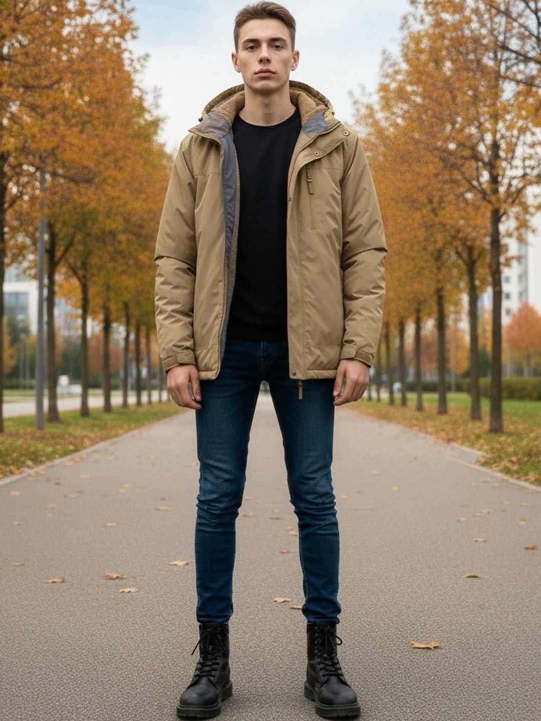 Mast & Harbour Faux Fur Trim Sports Cotton Tailored Jacket