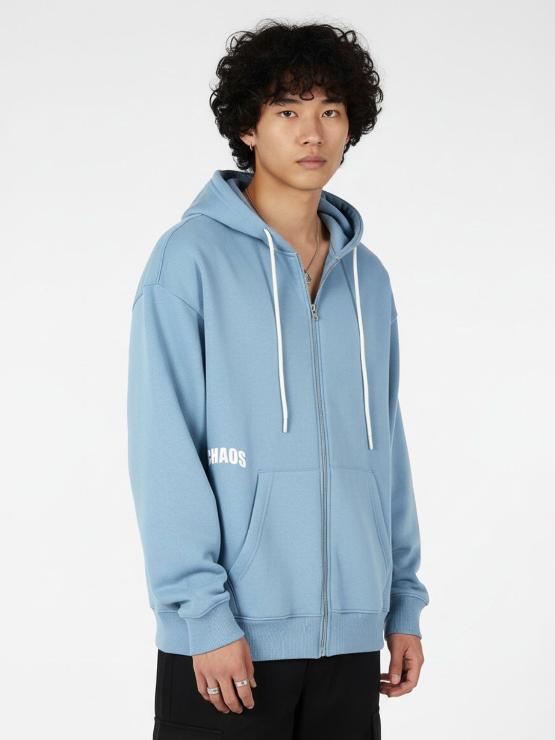 glitchez Typography Printed Drop-Shoulder Sleeves Hooded Relaxed Fit Sweatshirt