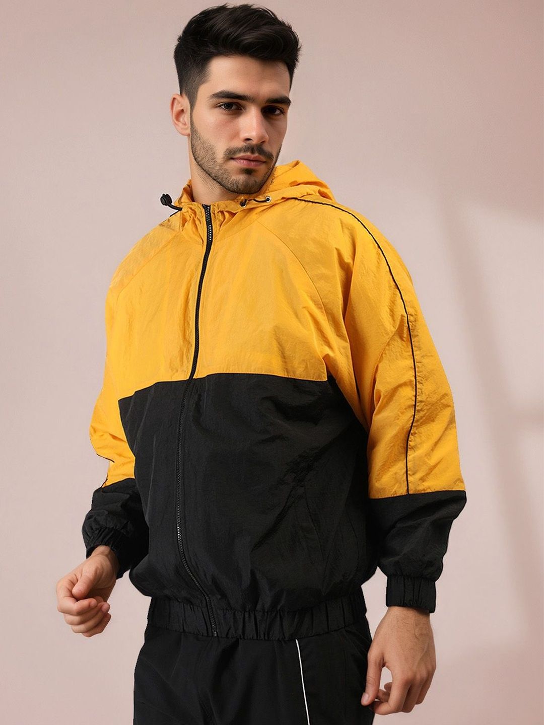 The Roadster Life Co Colourblocked Hooded Tailored Jacket