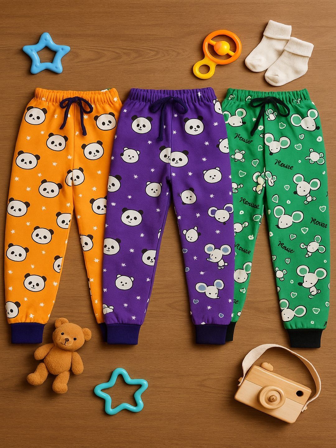 CORTICA Boys Pack Of 3 Printed Woolen Joggers