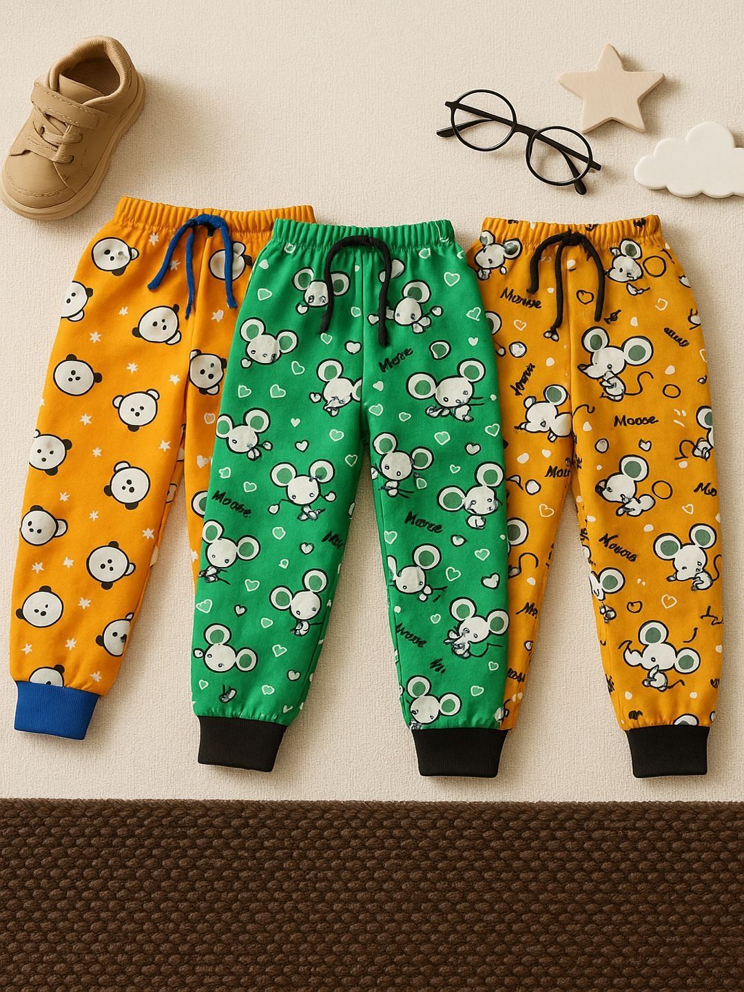 CORTICA  Boys Pack Of 3 Printed Mid-Rise Joggers