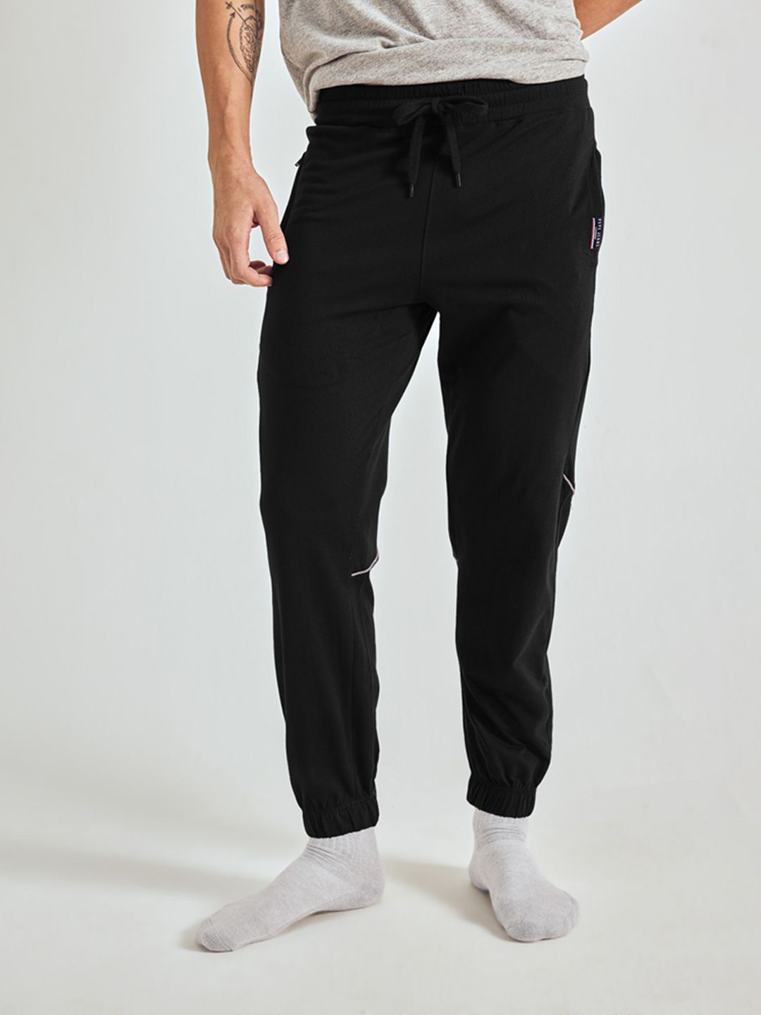 Pepe Jeans Men Solid Regular Fit Stretchable Jogger Lounge Pants