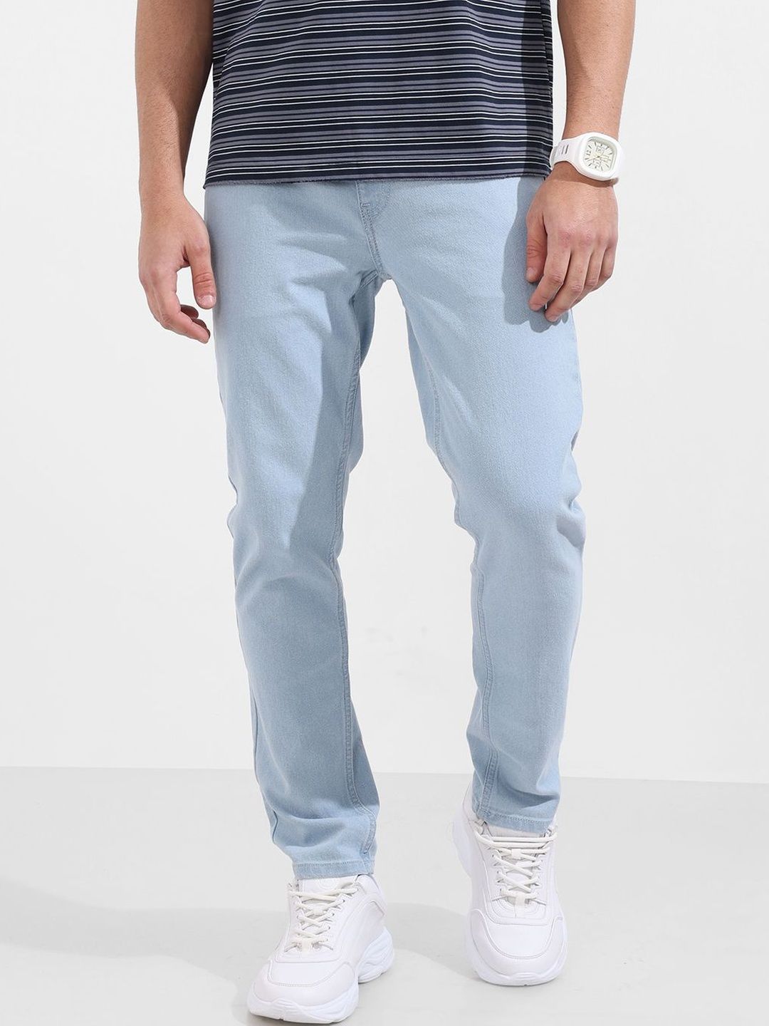 The Indian Garage Co Men Slim Fit Mid-Rise Stretchable Jeans