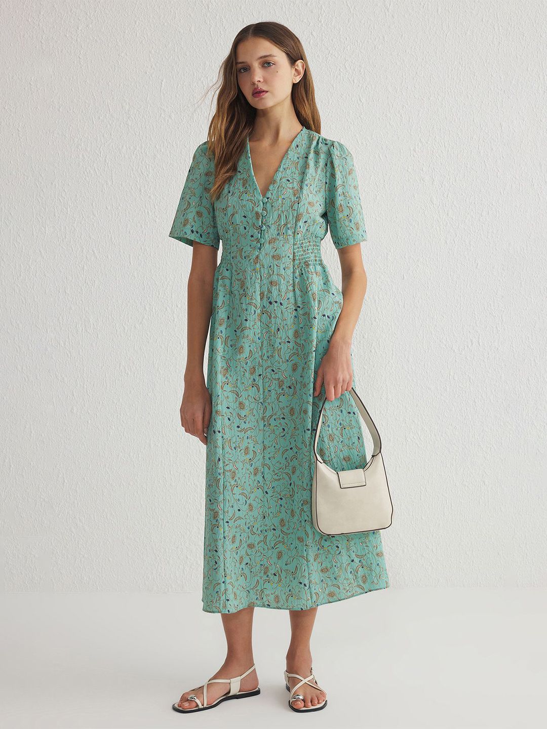 Trendyol Women Floral Printed  A-Line Midi Dress