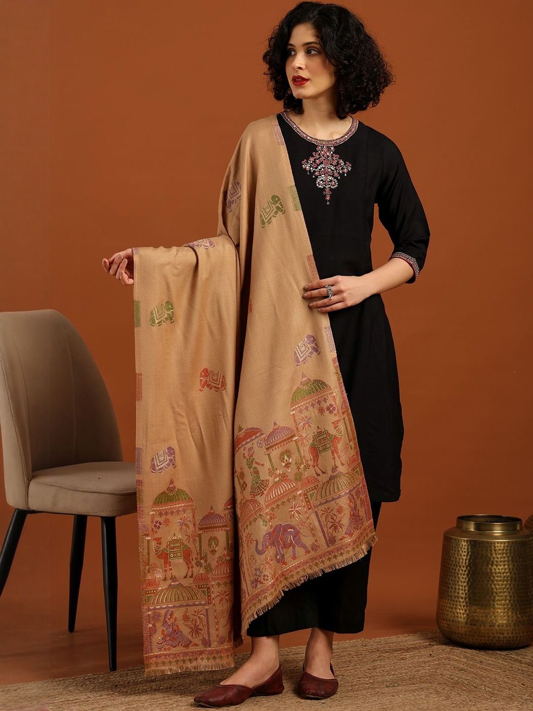 Tweedle Ethnic Motifs Printed Shawl
