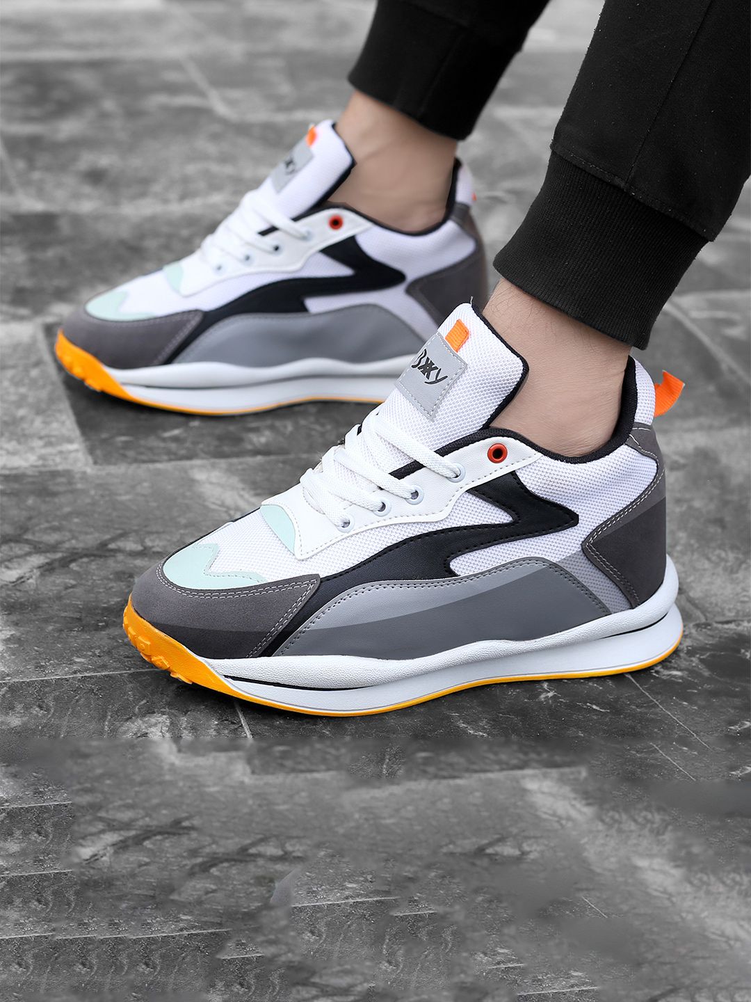 Bxxy Men 3 Inch Hidden Height Increasing Multi Colourblocked Casual Sports Running Shoes