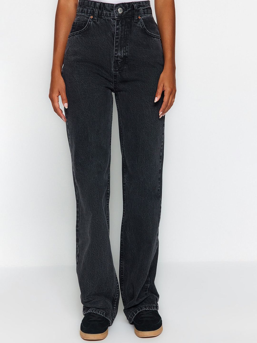Trendyol Women High Rise Pure Cotton Clean Look Jeans