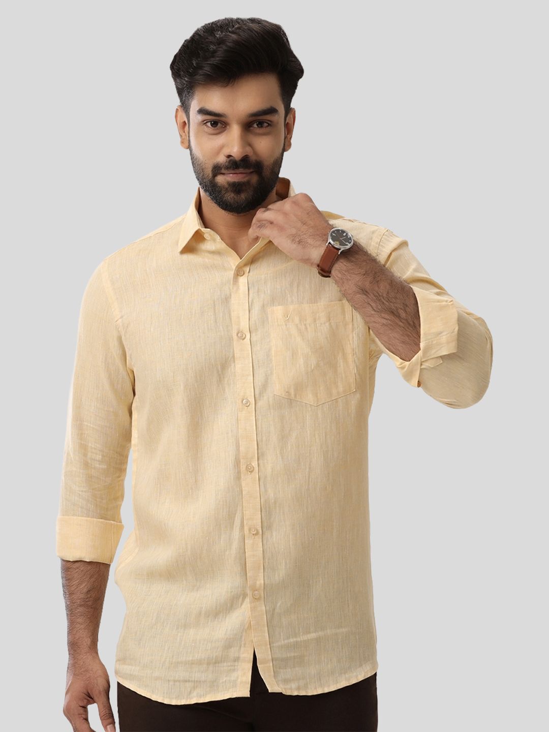 UATHAYAM Pure Linen Formal Shirt