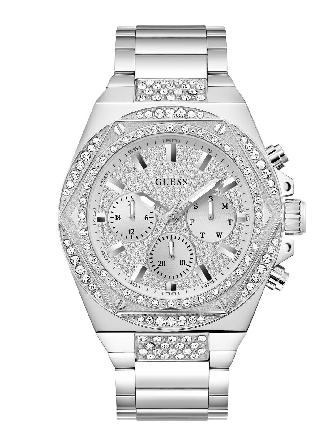 GUESS GUESS Hexagonal 47mm Silver Dial Analog Men Watch - GW0899G1
