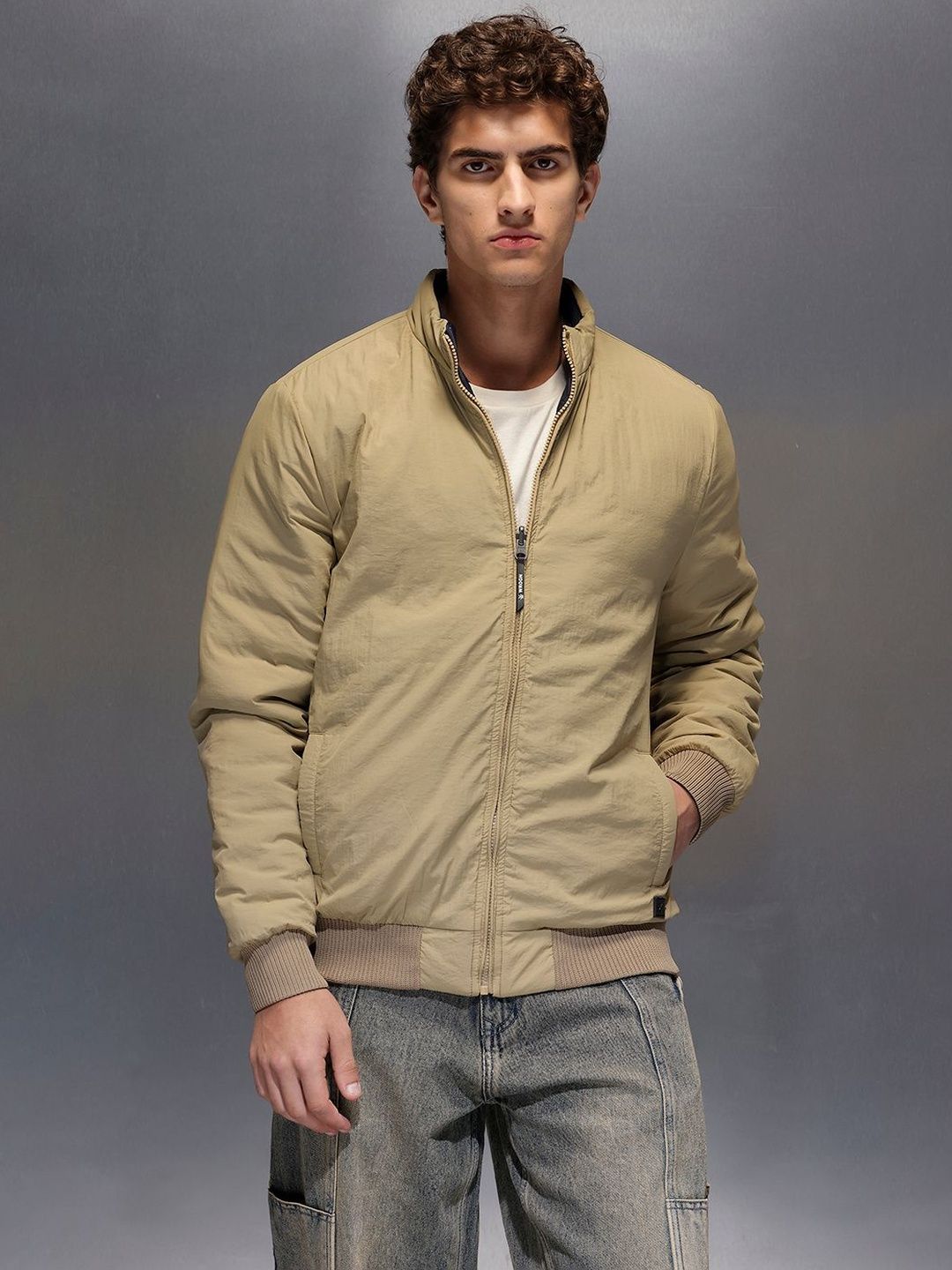 WROGN Mock Collar Padded Jacket