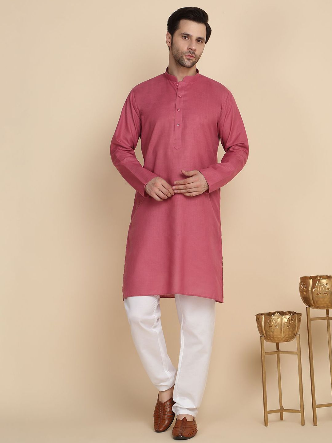 KRAFT INDIA Men Solid Festive Straight Kurta