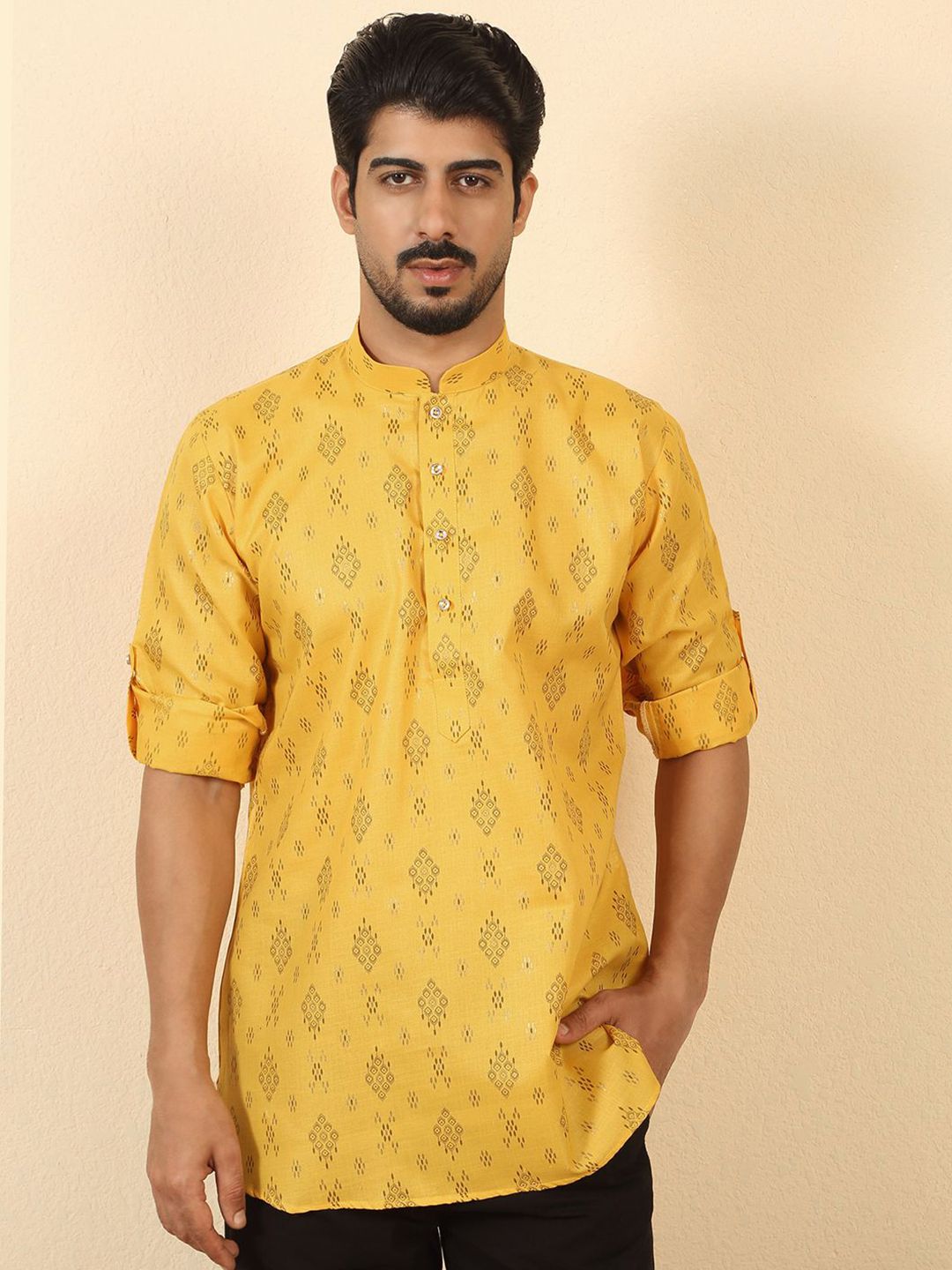 KRAFT INDIA Men Cotton Blend Ethnic Motifs Printed Kurta