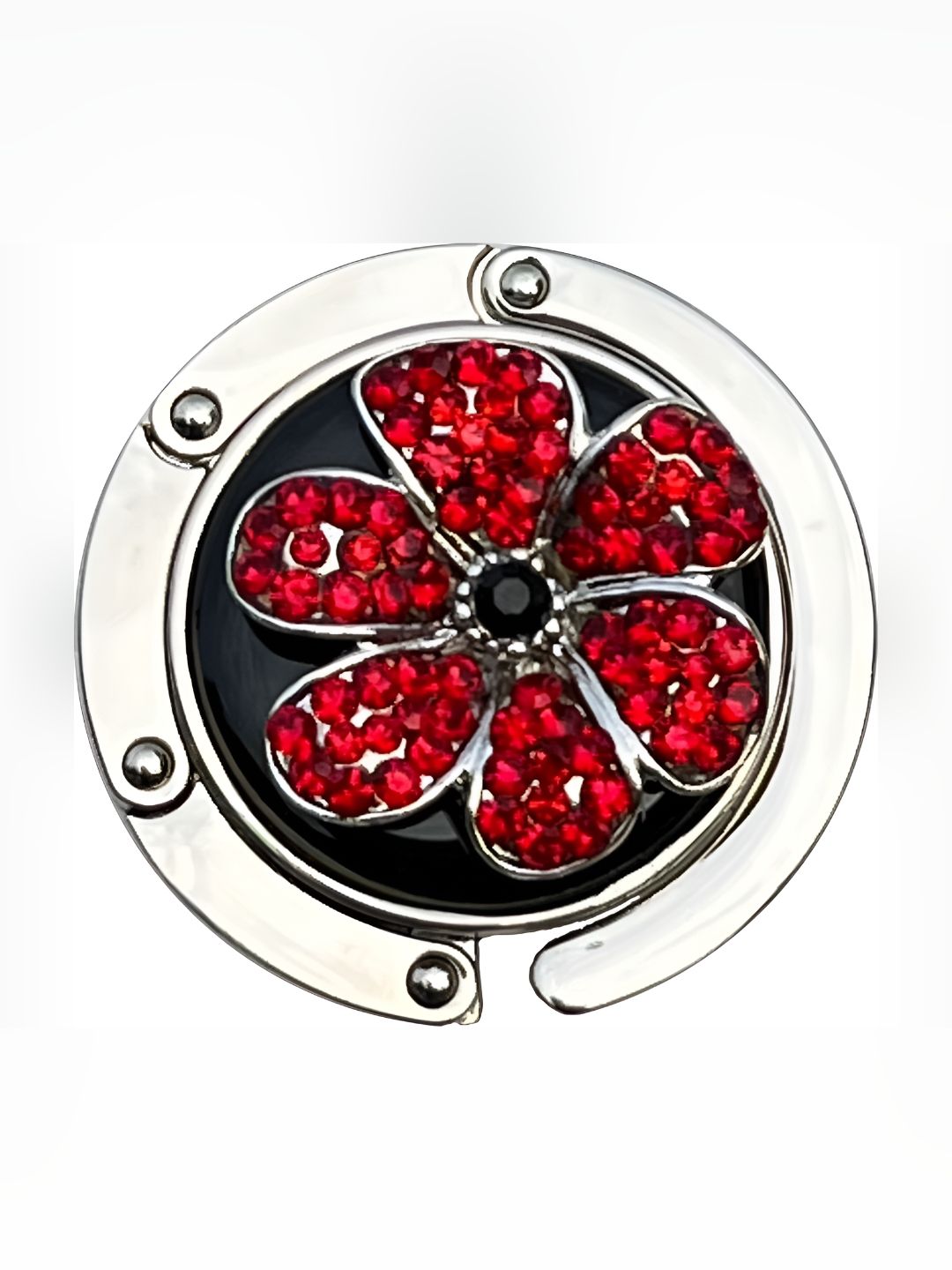 FURE Red & Black Embellished Flower Table Bag Hanger