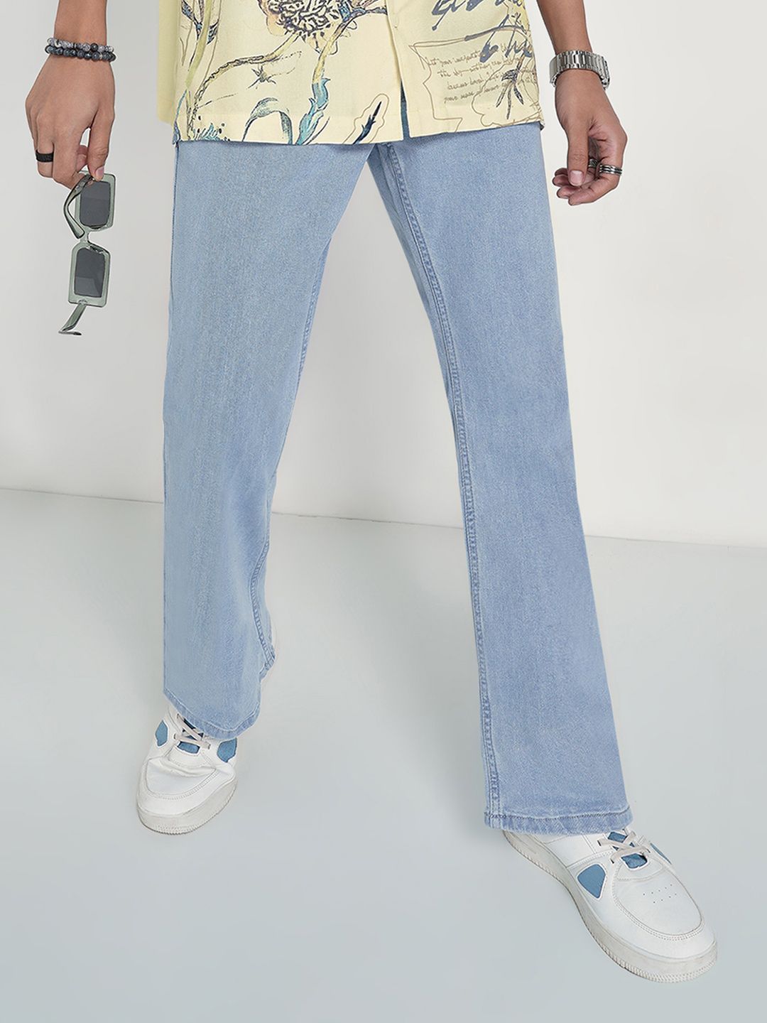 People Men Wide Leg Mid-Rise Jeans