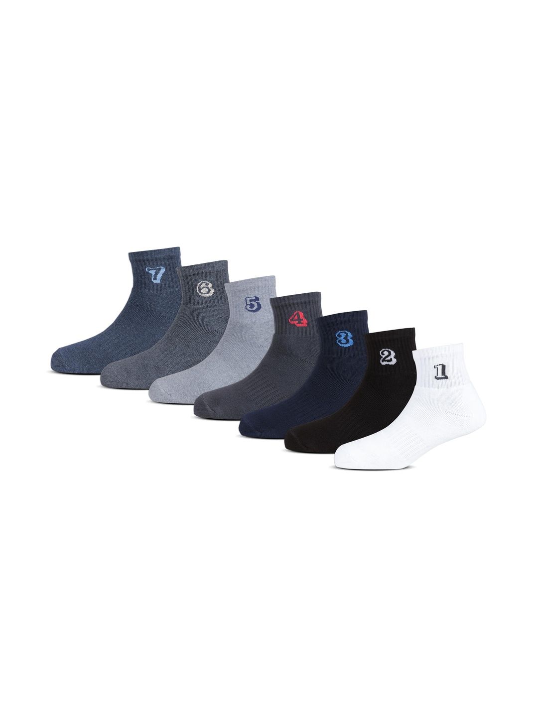 RC. ROYAL CLASS Men Pack Of 7 Patterned Anti-Odor Ankle-Length Socks