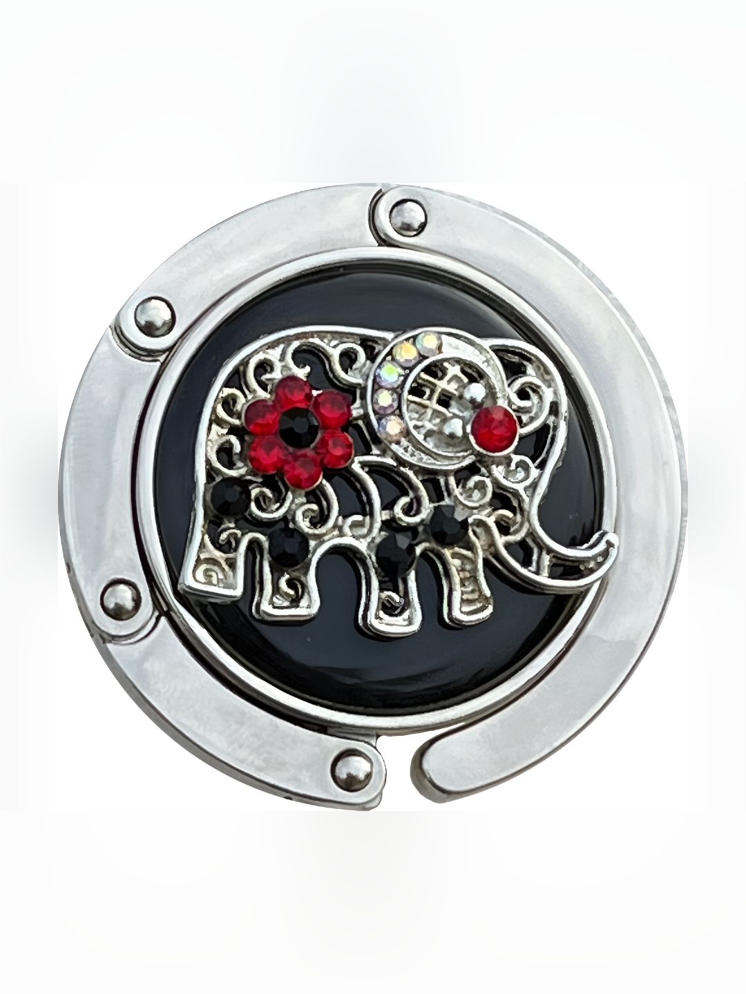 FURE Red & White Embellished Elephant Table Bag Hanger