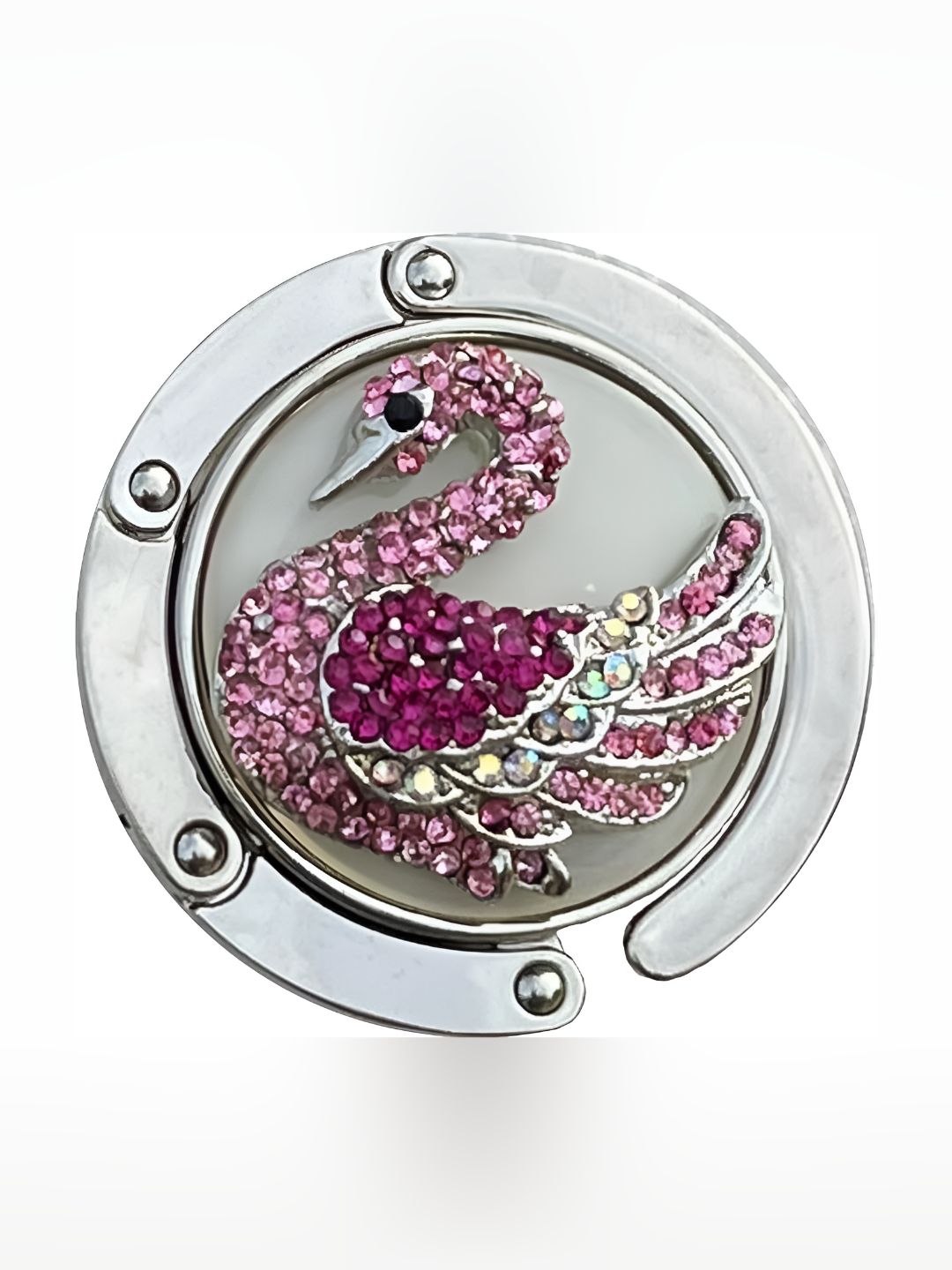 FURE Pink & White Embellished Swan Table Bag Hanger