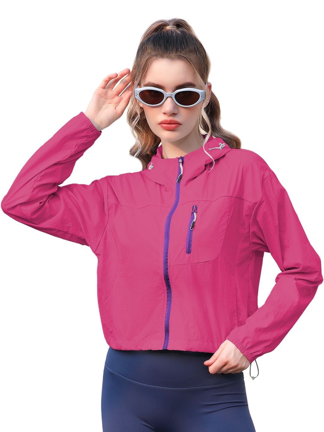 Palay Unisex Hooded Water Resistant Crop Outdoor Sporty Jacket