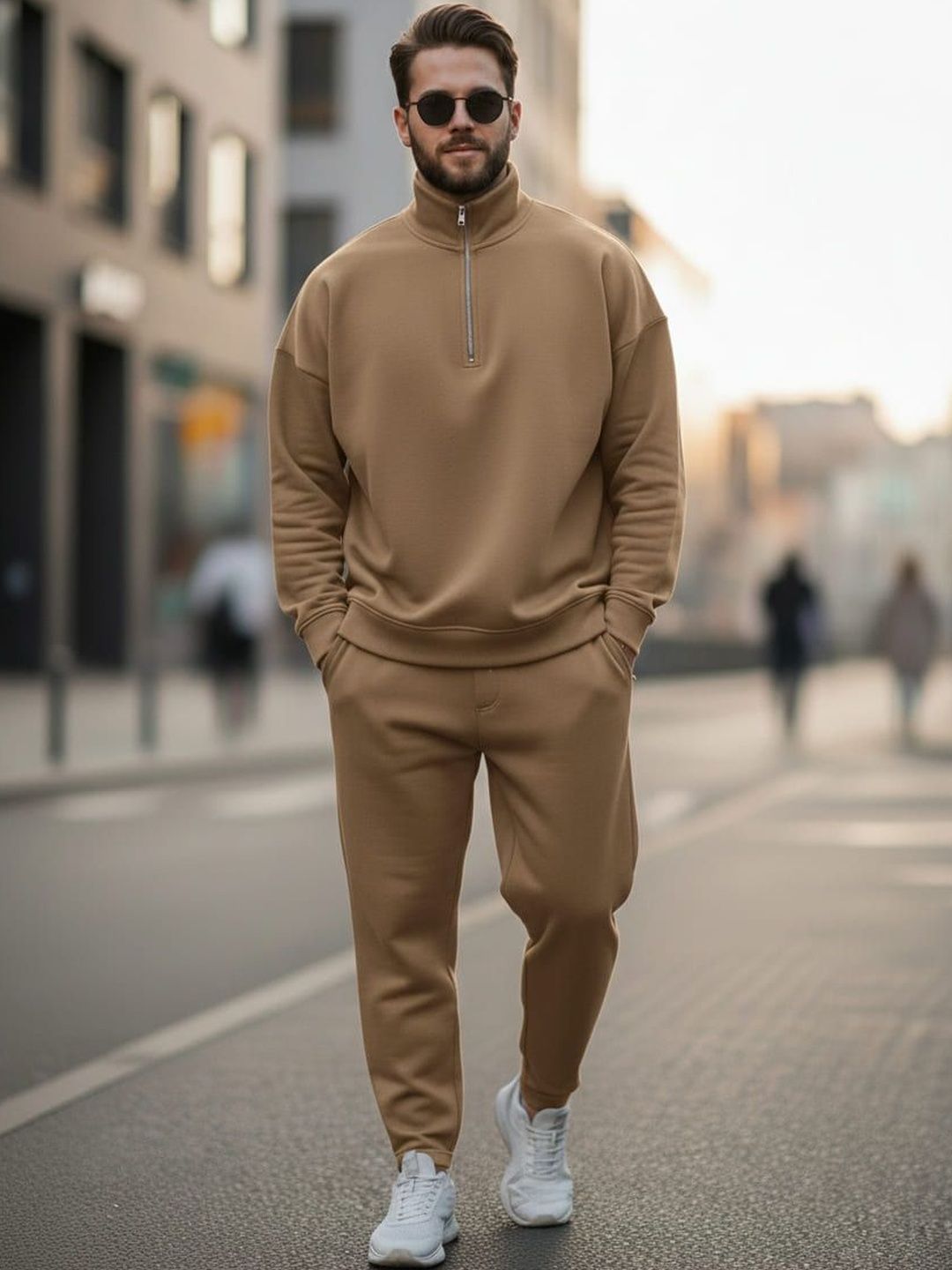 MACK JONNEY Solid Mock Collar Tracksuits