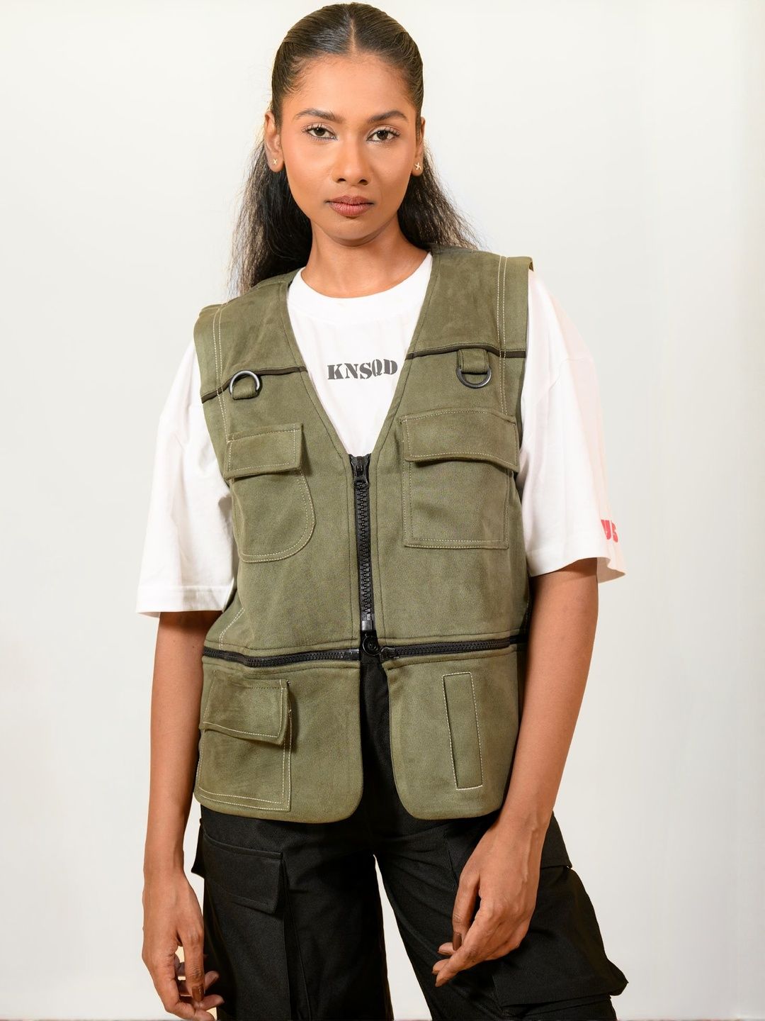 Kunsquad Blank Canvas Unisex Collarless Solid Tailored Jacket