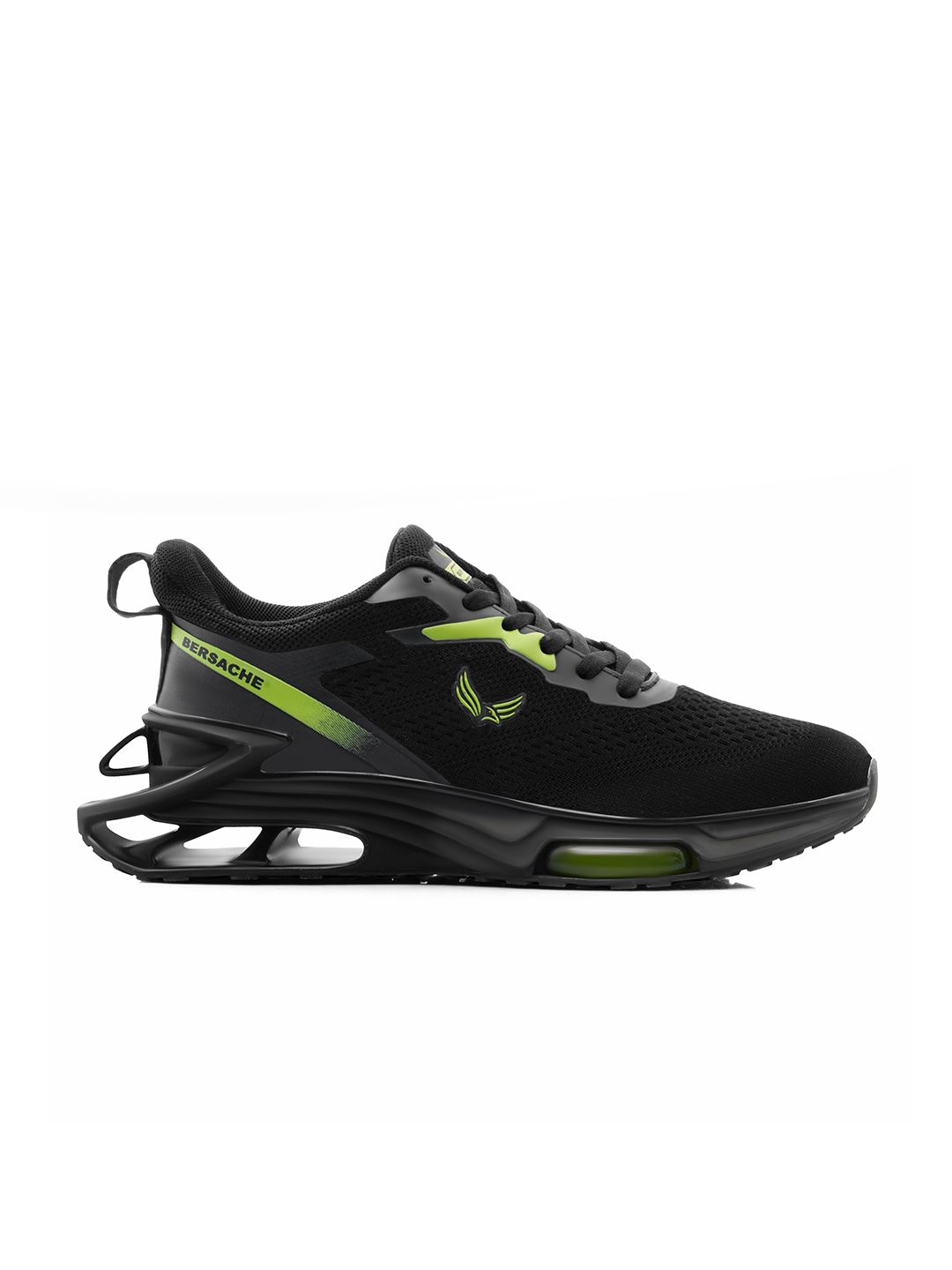 BERSACHE Men Black Mesh Running Sports Shoes
