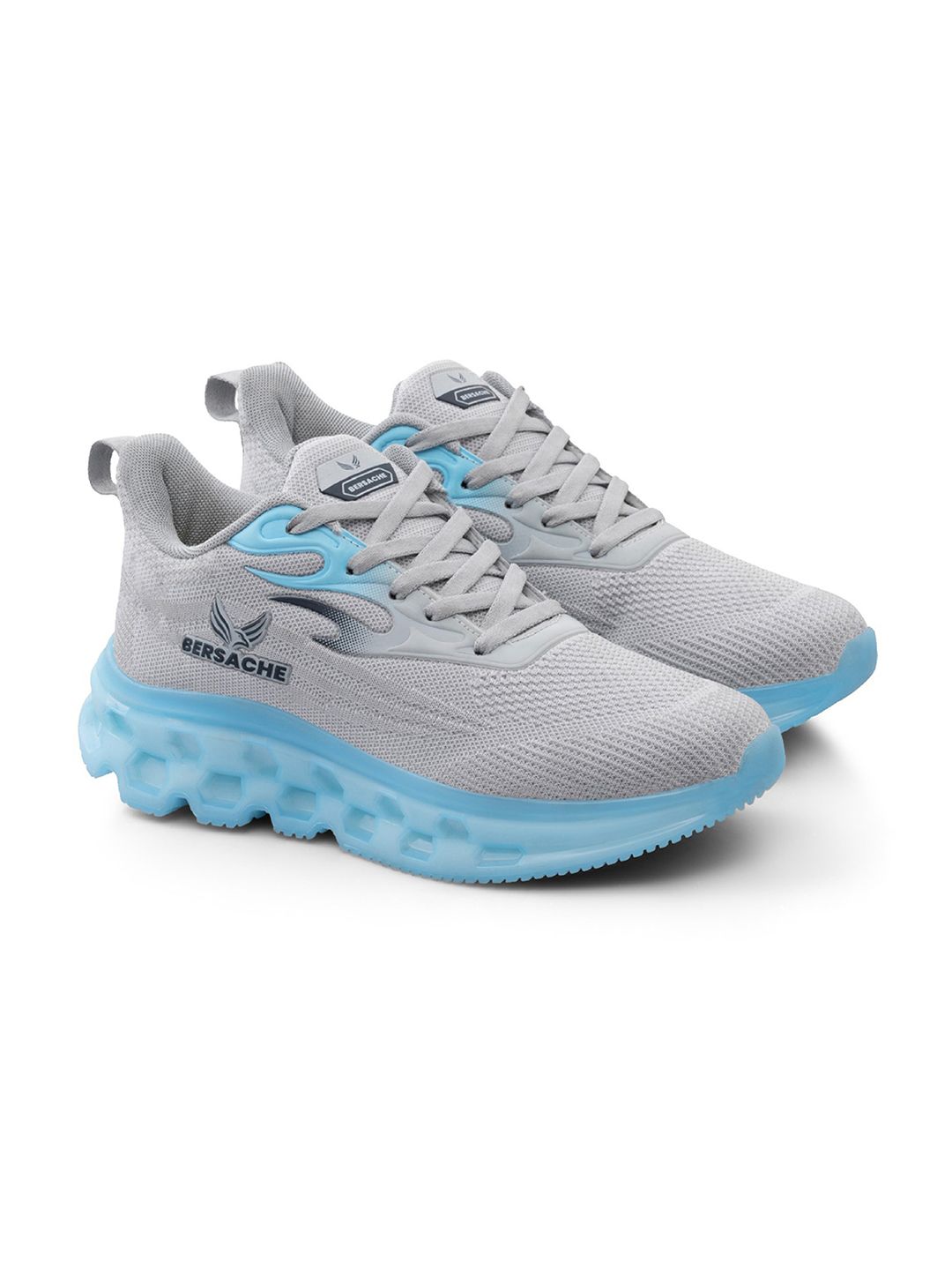 BERSACHE Men Grey Premium Mid-Top Sports Running Shoes
