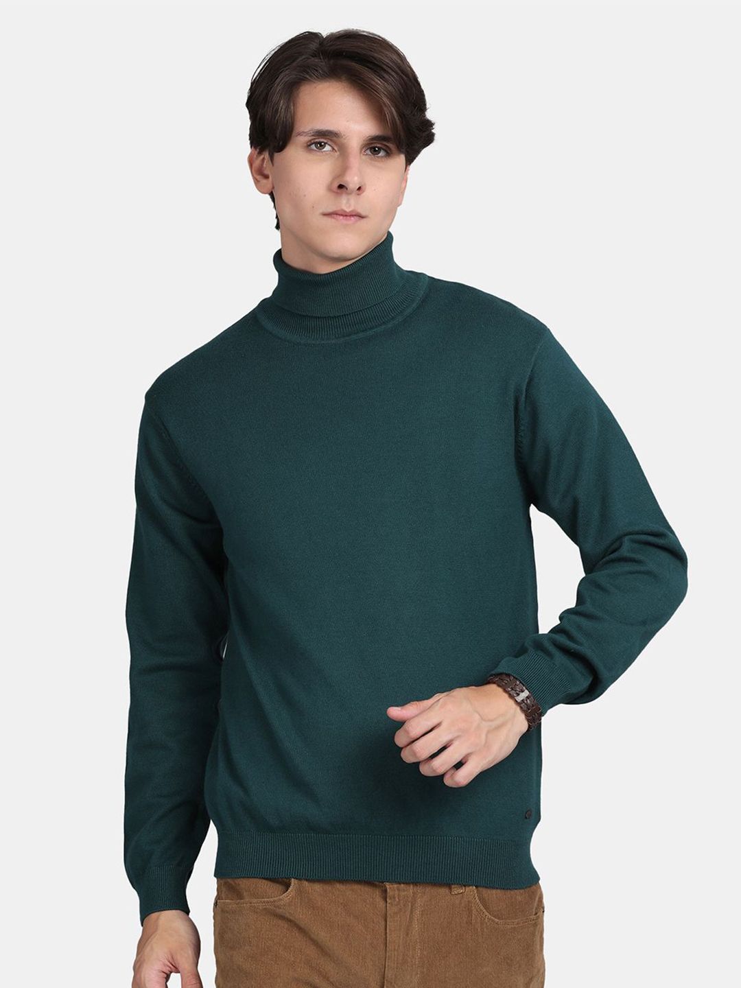 t-base t-base Men Turtle Neck Long Sleeves Cotton Pullover Sweater