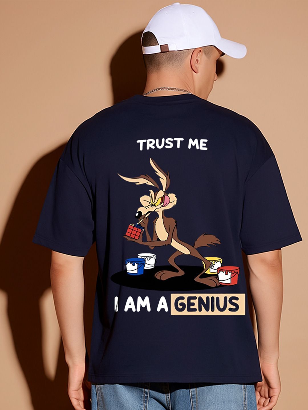 BDSQUARE Men Graphic Printed Cotton Oversized T-shirt