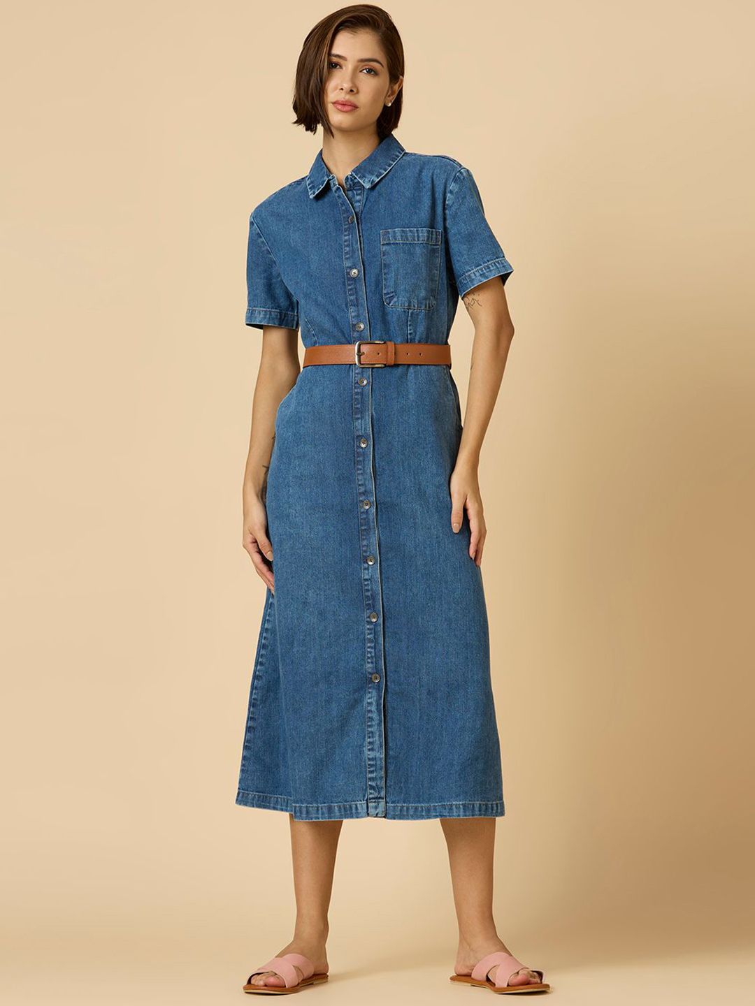 chemistry denim dress Buy Chemistry Puff Sleeve Denim Sheath Midi Dress - Dresses for Women  40494719
