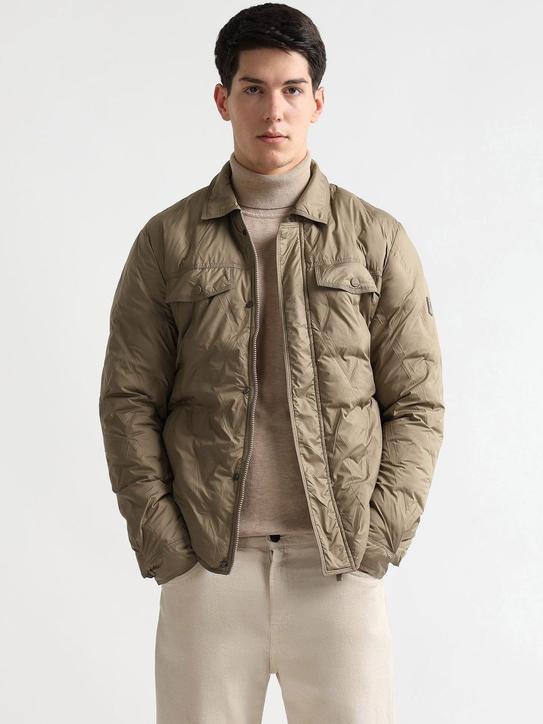 Arrow Sport Spread Collar Long Sleeves Padded Jacket