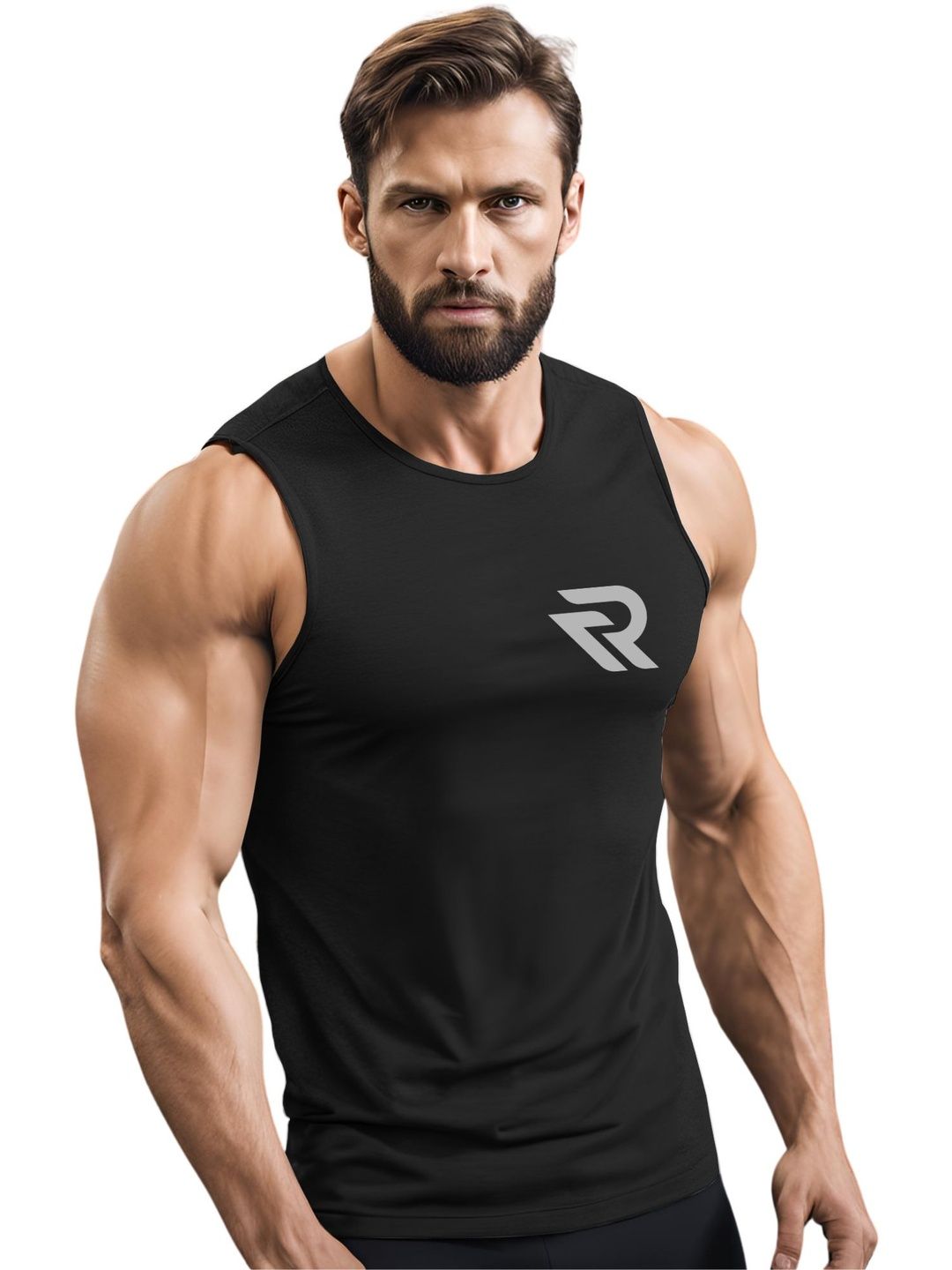 3Colors Men Pack Of 2 Printed Round Neck & Sleeveless Gym Vests