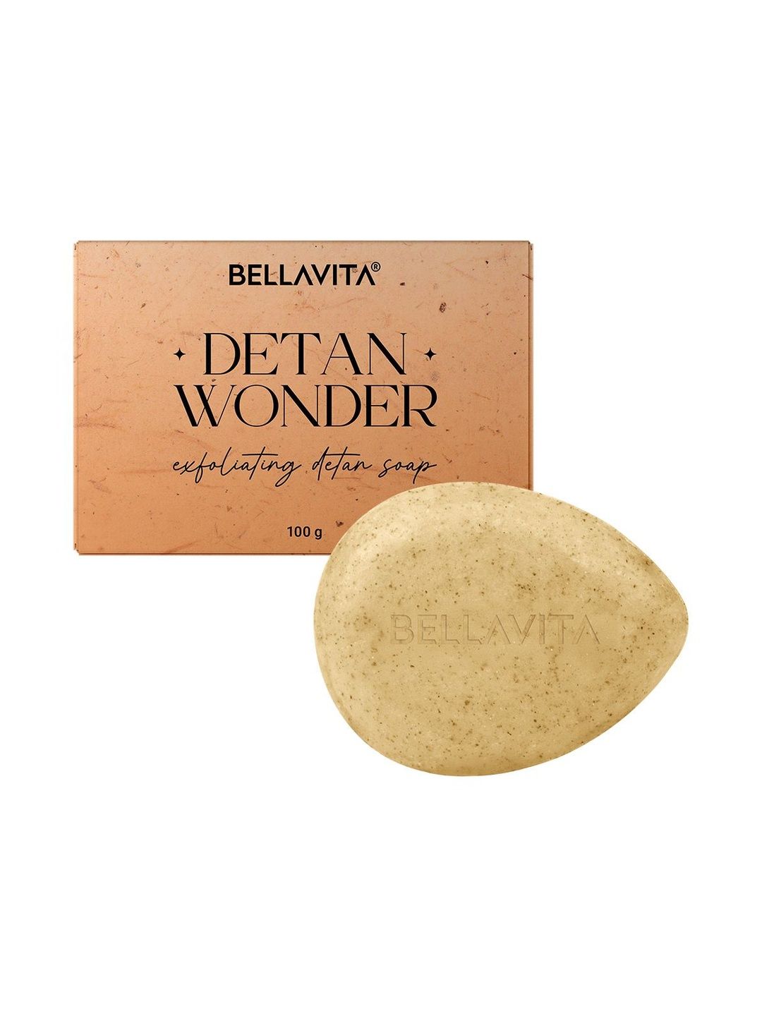 Detan Wonder Soap - 100 g Bella Vita Organic Detan Wonder Exfoliating Soap with Jojoba Oil - 100 g
