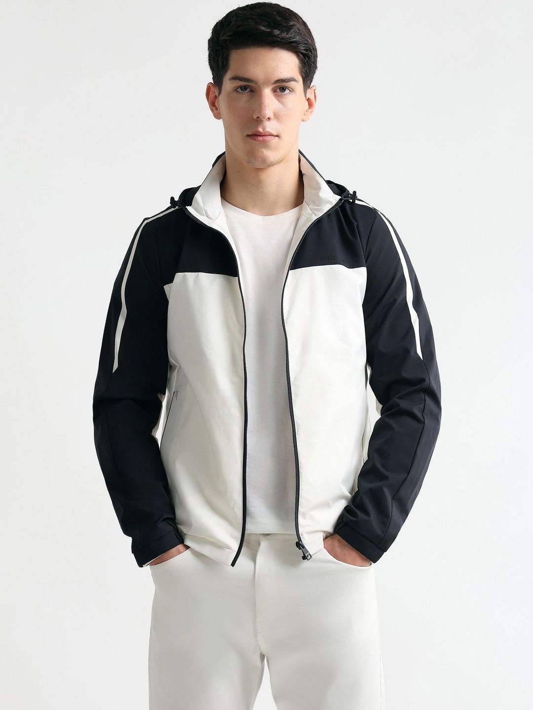 Arrow Sport Colourblocked Windcheater Open Front Jacket