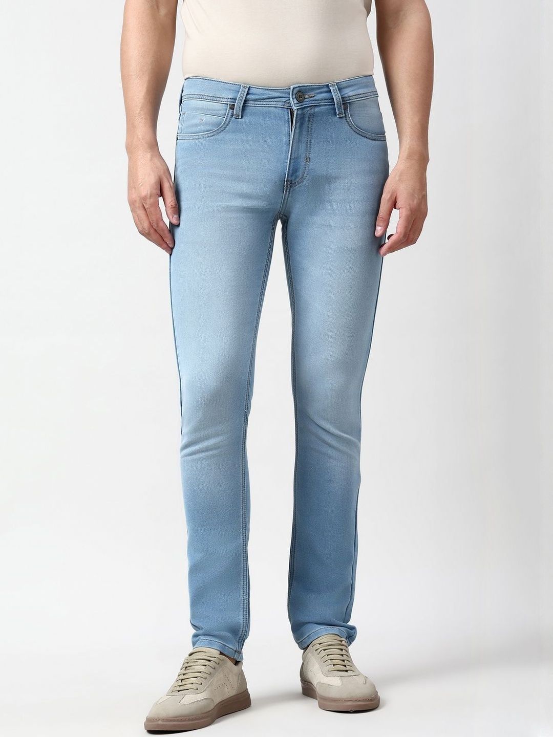 Peter England Casuals Men Slim Fit Mid-Rise Light Fade Jeans