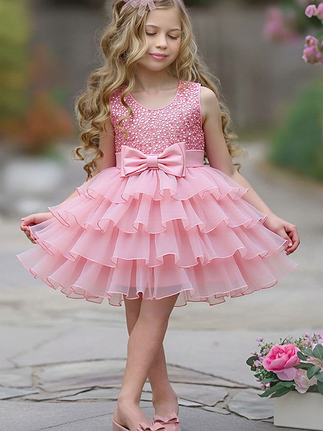 FOREVER FRIDAY Embellished Embroidered A-Line Dress