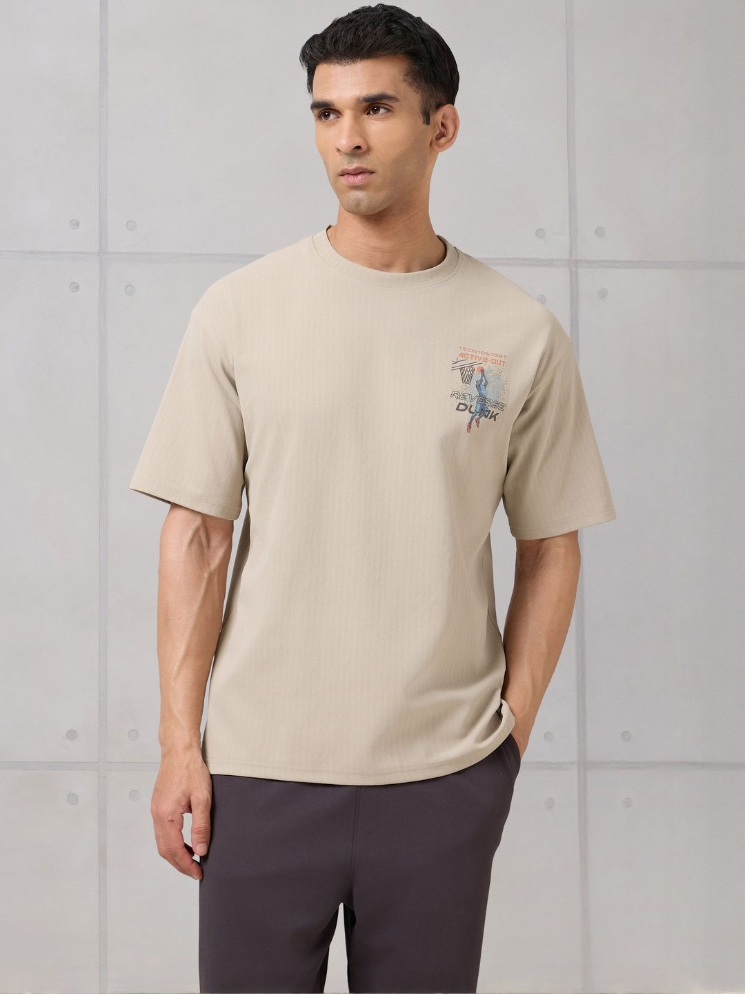 Technosport Men Printed Anti Static T-shirt