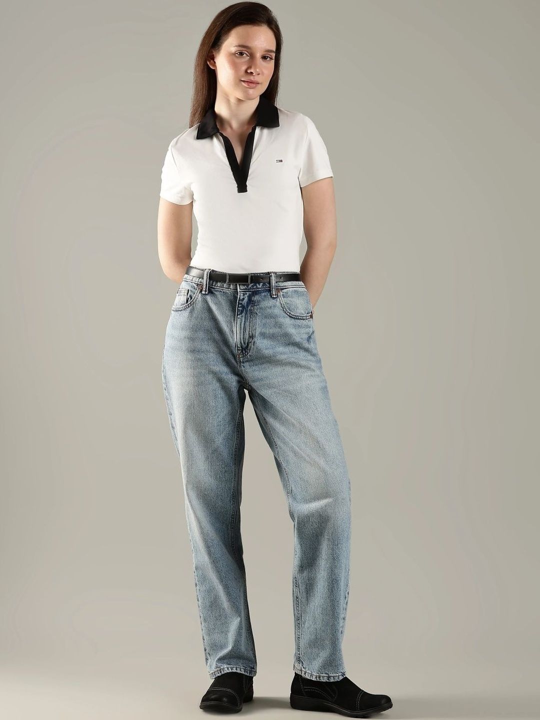 Regular Fit Mid-Rise Heavy Fade Mid-Wash Jeans