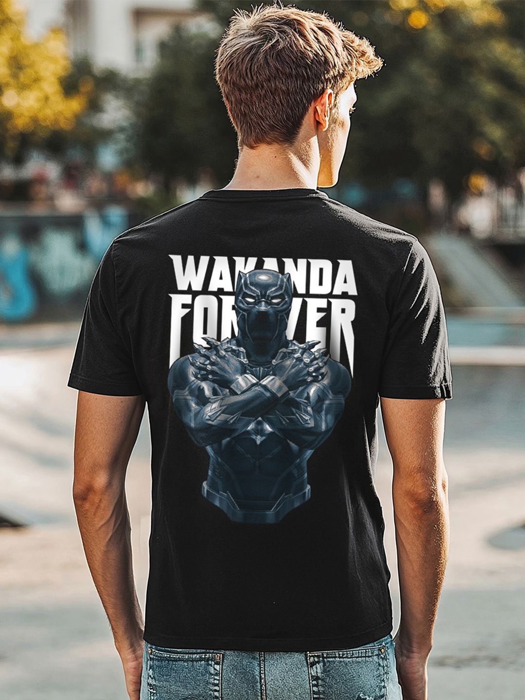 Bewakoof Pure Cotton Black Printed T-shirt
