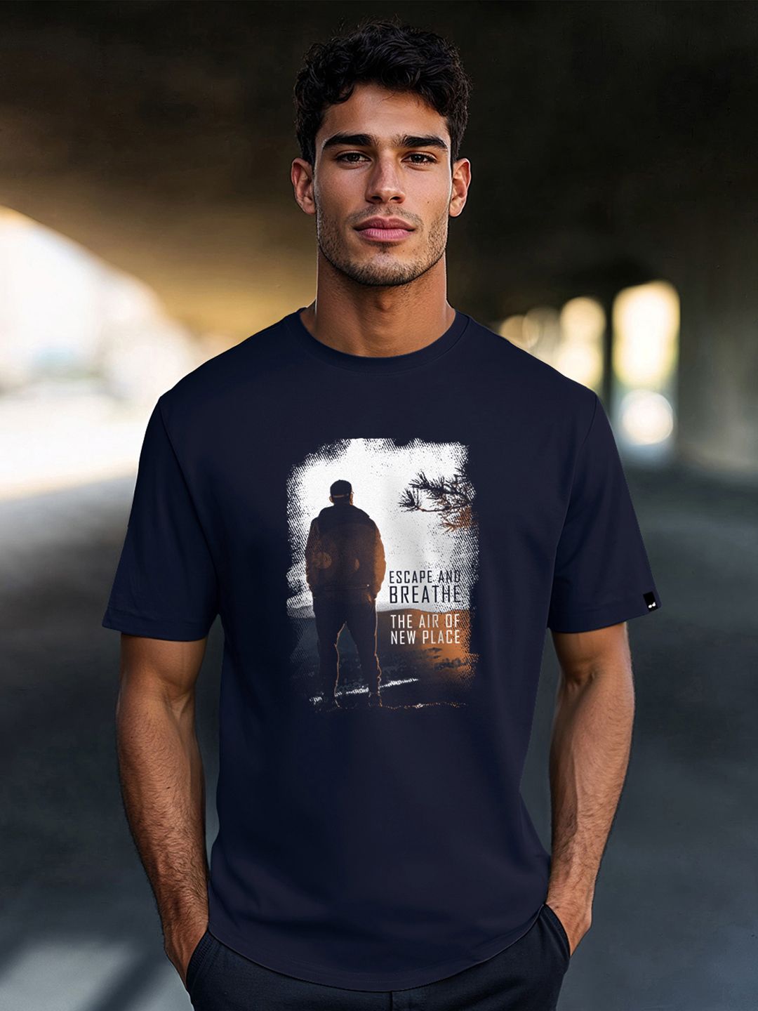 Bewakoof Men Navy Blue Printed T-shirt