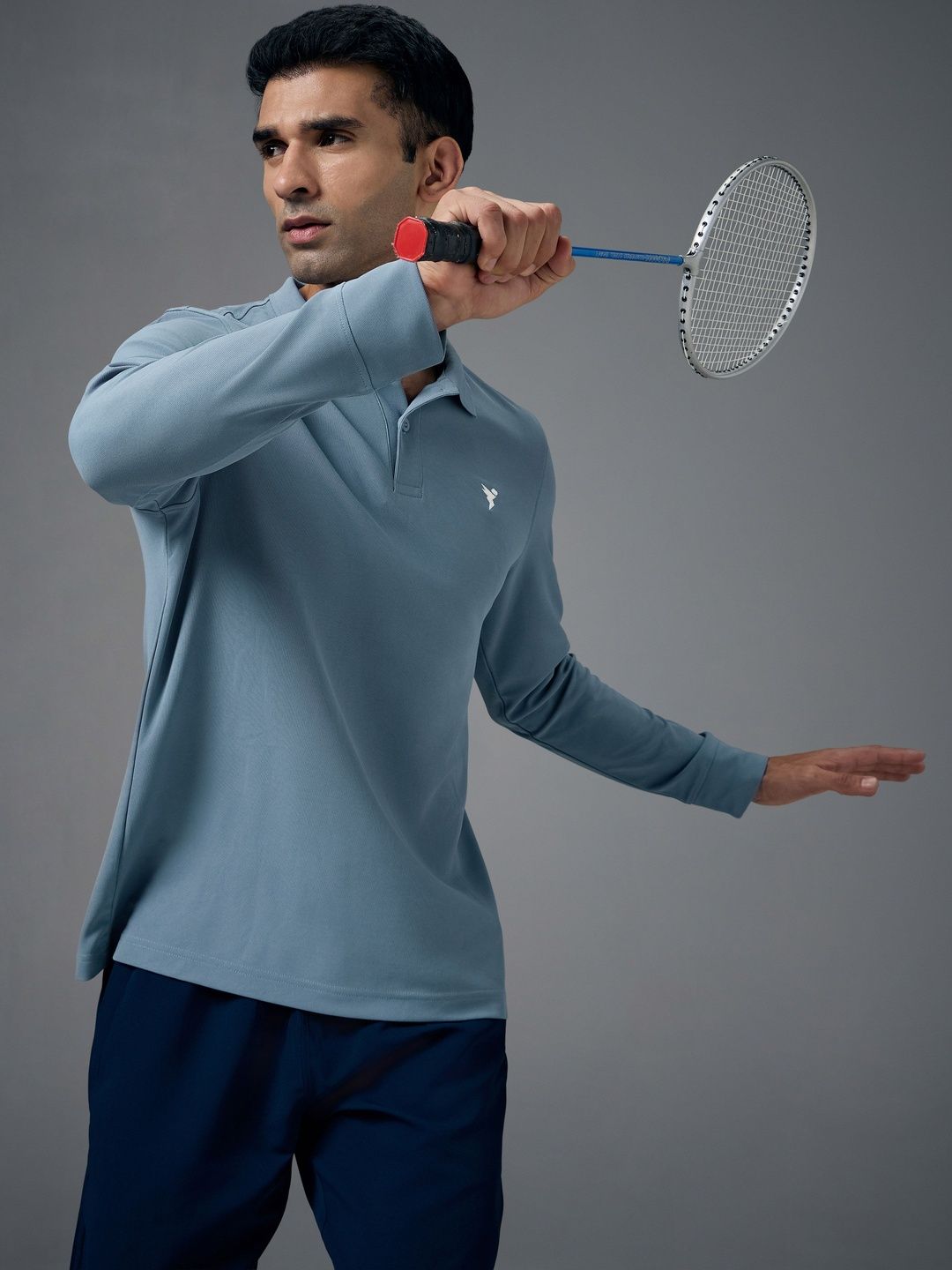 Technosport Men Brand Logo Polo Collar Anti Static Slim Fit T-shirt