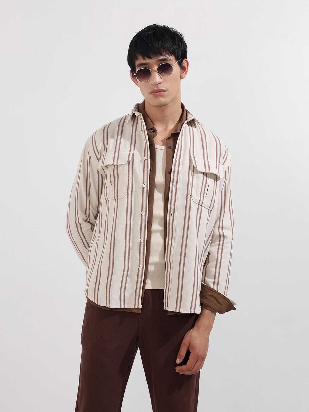 The Indian Garage Co Men Striped Casual Shirt