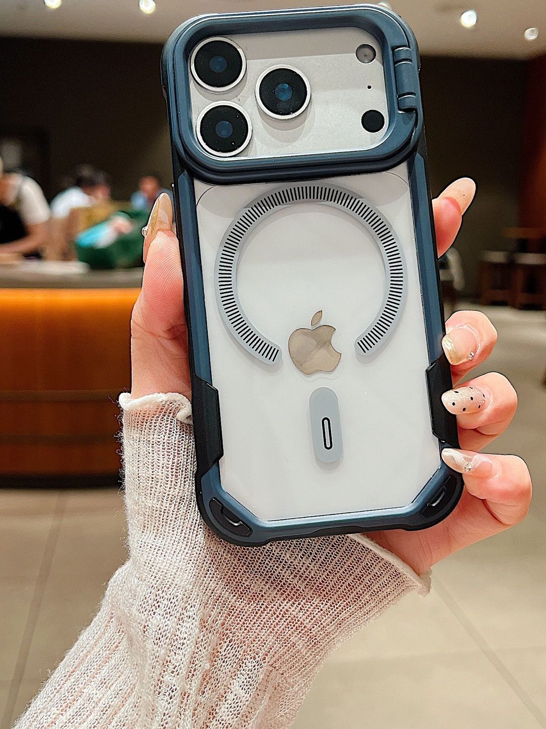 Luxury Kase Shockproof Rotating Kickstand Ring iPhone 17 Pro Max Transparent Cover Case