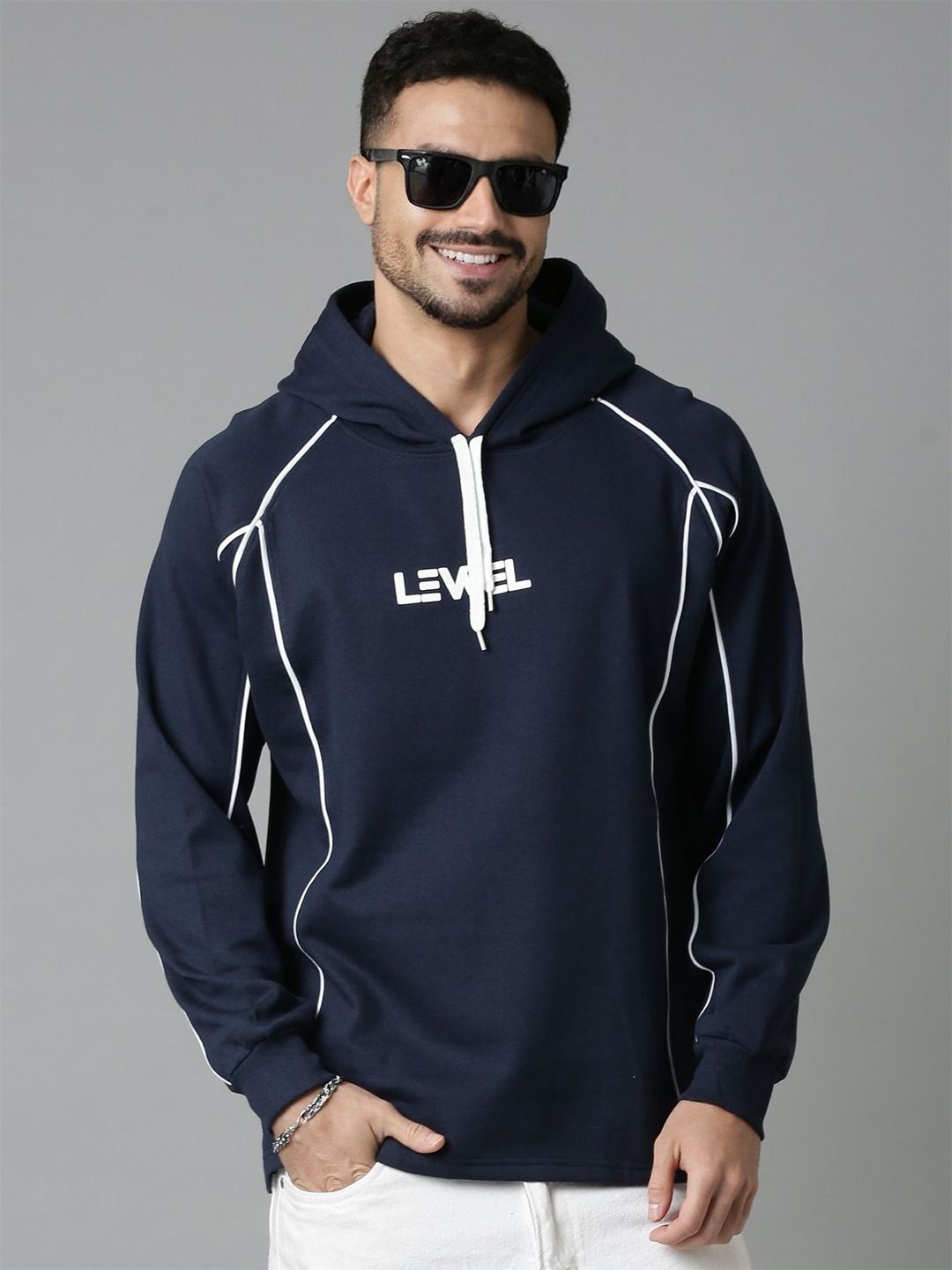 LEWEL Men Hooded Sweatshirt