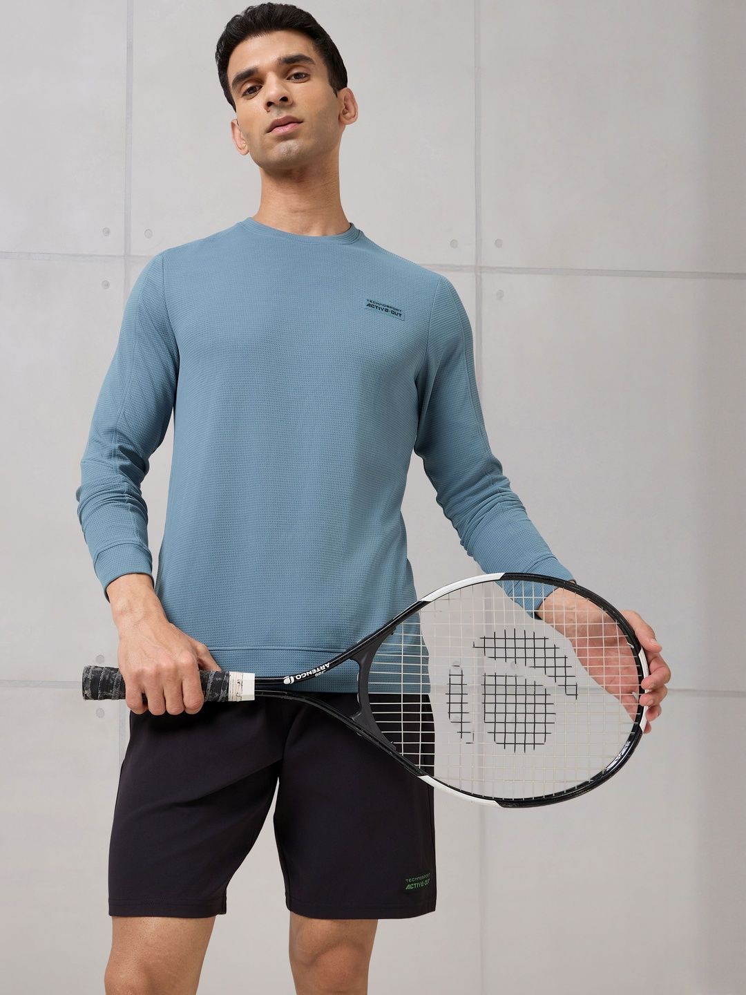 Technosport Active Out Men Round Neck Slim Fit T-Shirt for Casual Wear, Gym, and Sports