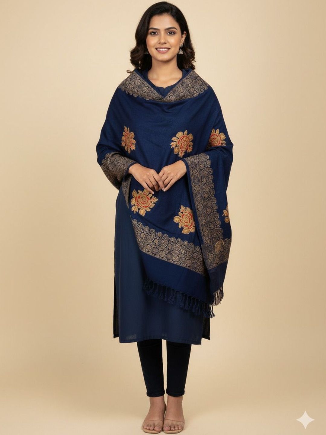 Vrinde Paisley Embroidered Shawl
