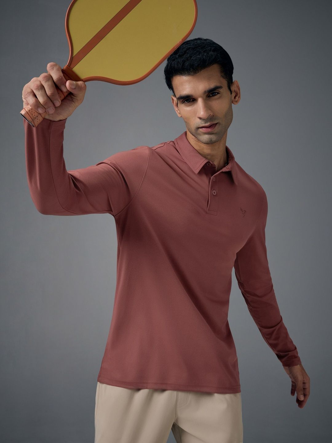 Technosport Men Anti Static Solid Polo Collar Slim Fit T-shirt