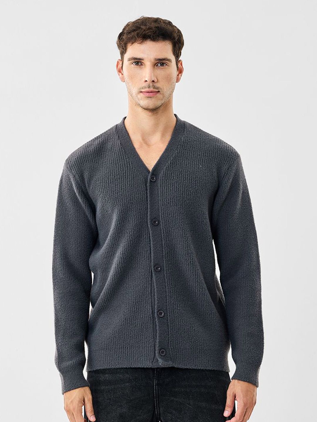 Snitch Men Ribbed Cardigan